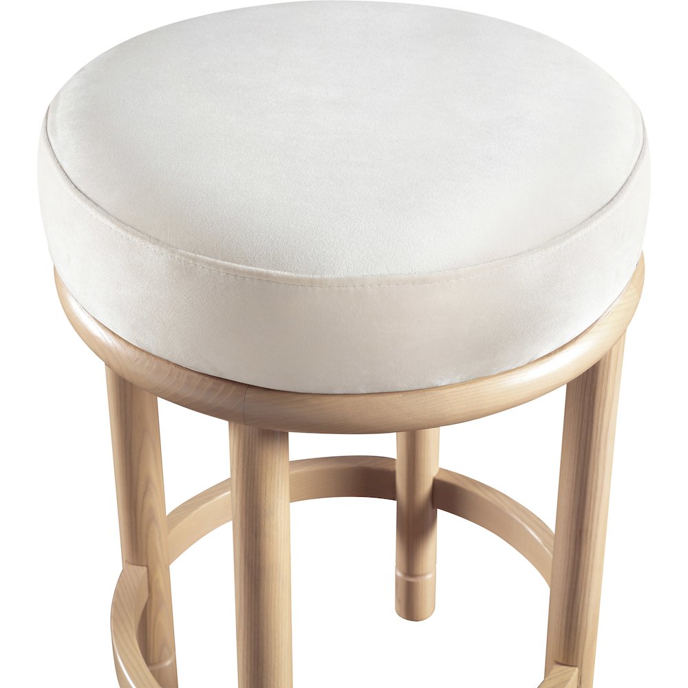 Monette Cream Velvet Counter Stool. Picture 3
