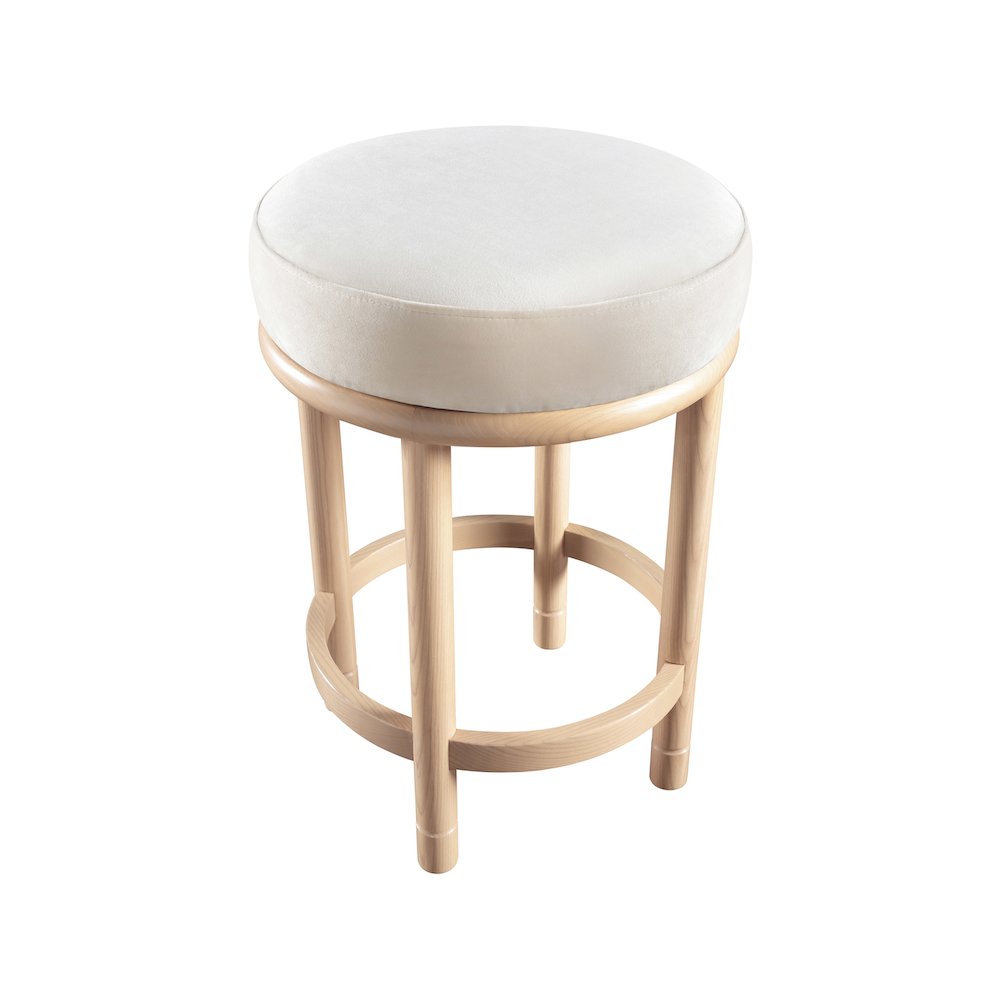 Monette Cream Velvet Counter Stool. Picture 4