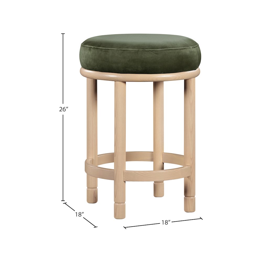 Monette Green Velvet Counter Stool. Picture 5