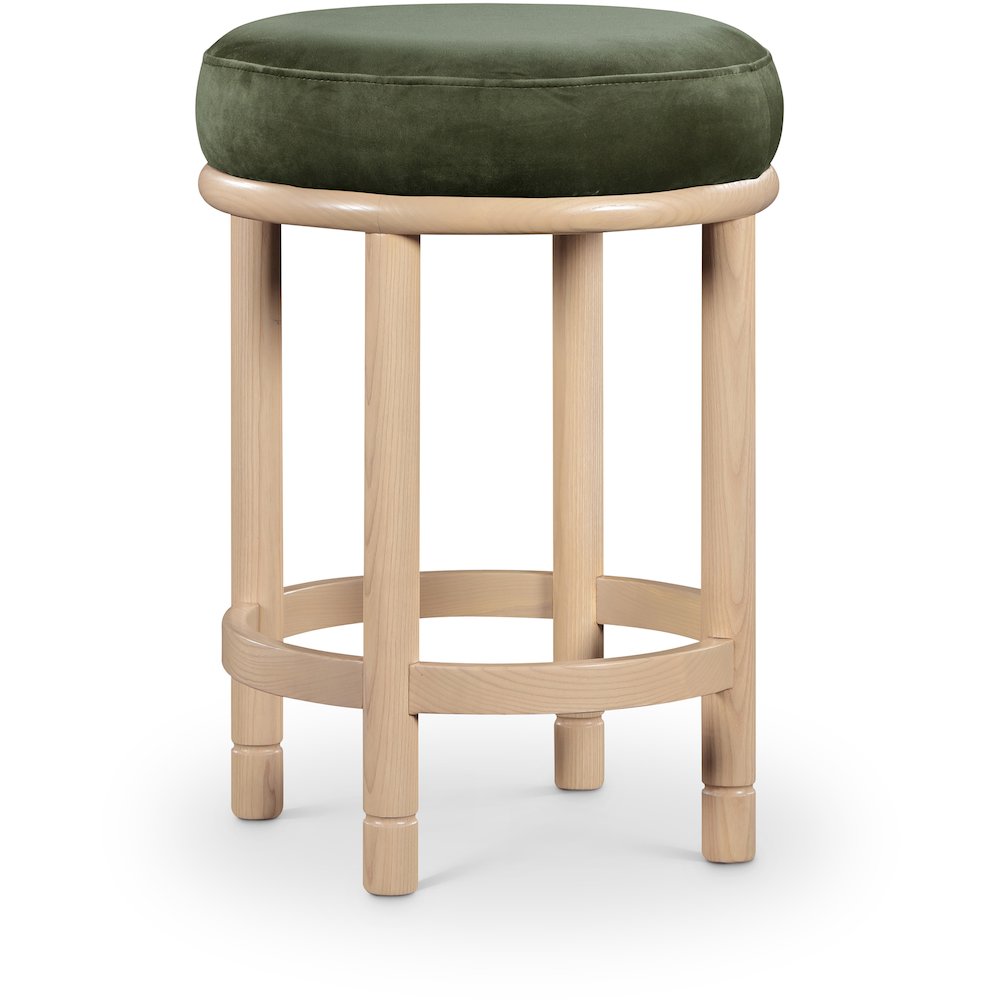 Monette Green Velvet Counter Stool. Picture 1
