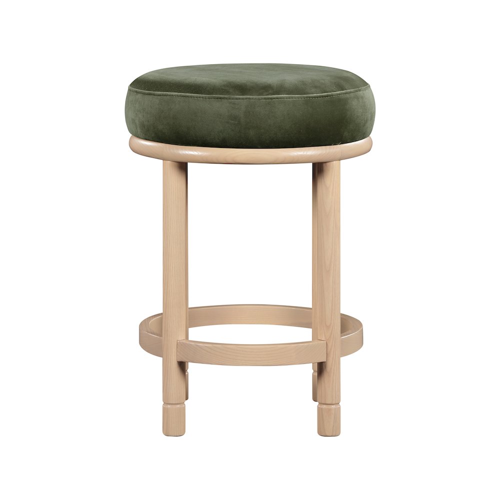 Monette Green Velvet Counter Stool. Picture 2