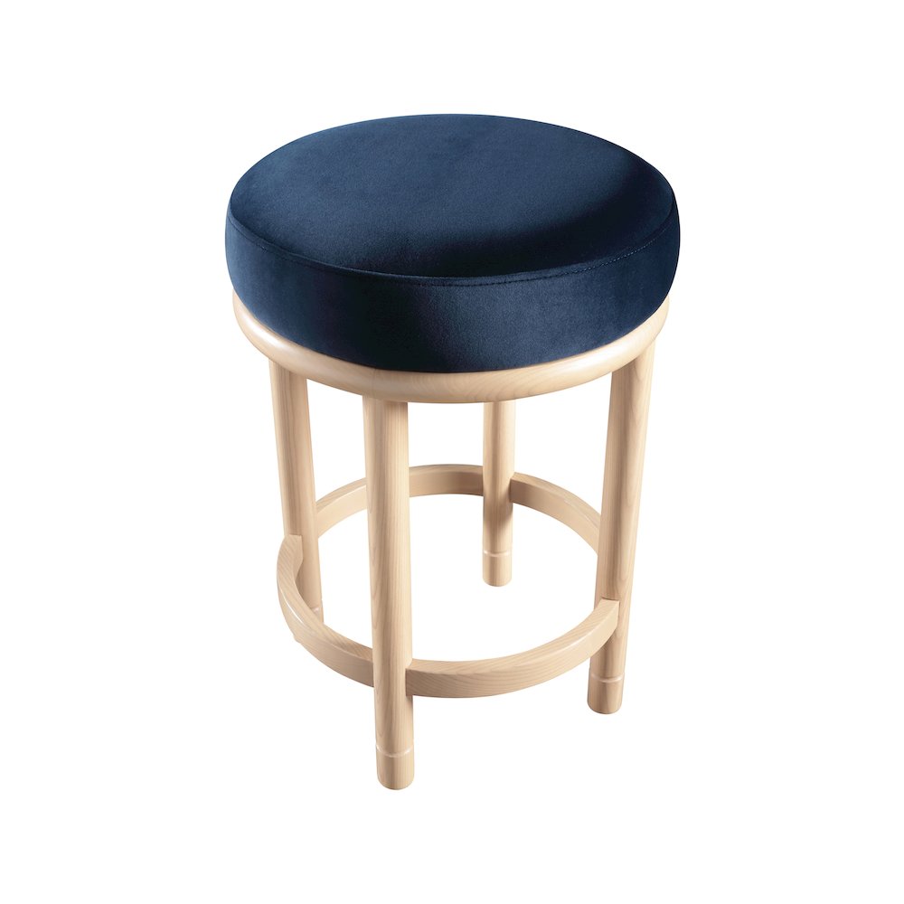 Monette Navy Velvet Counter Stool. Picture 4