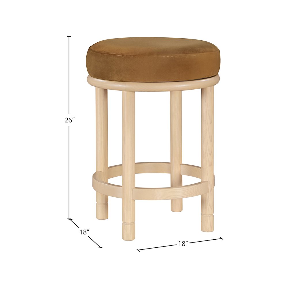 Monette Saddle Velvet Counter Stool. Picture 5