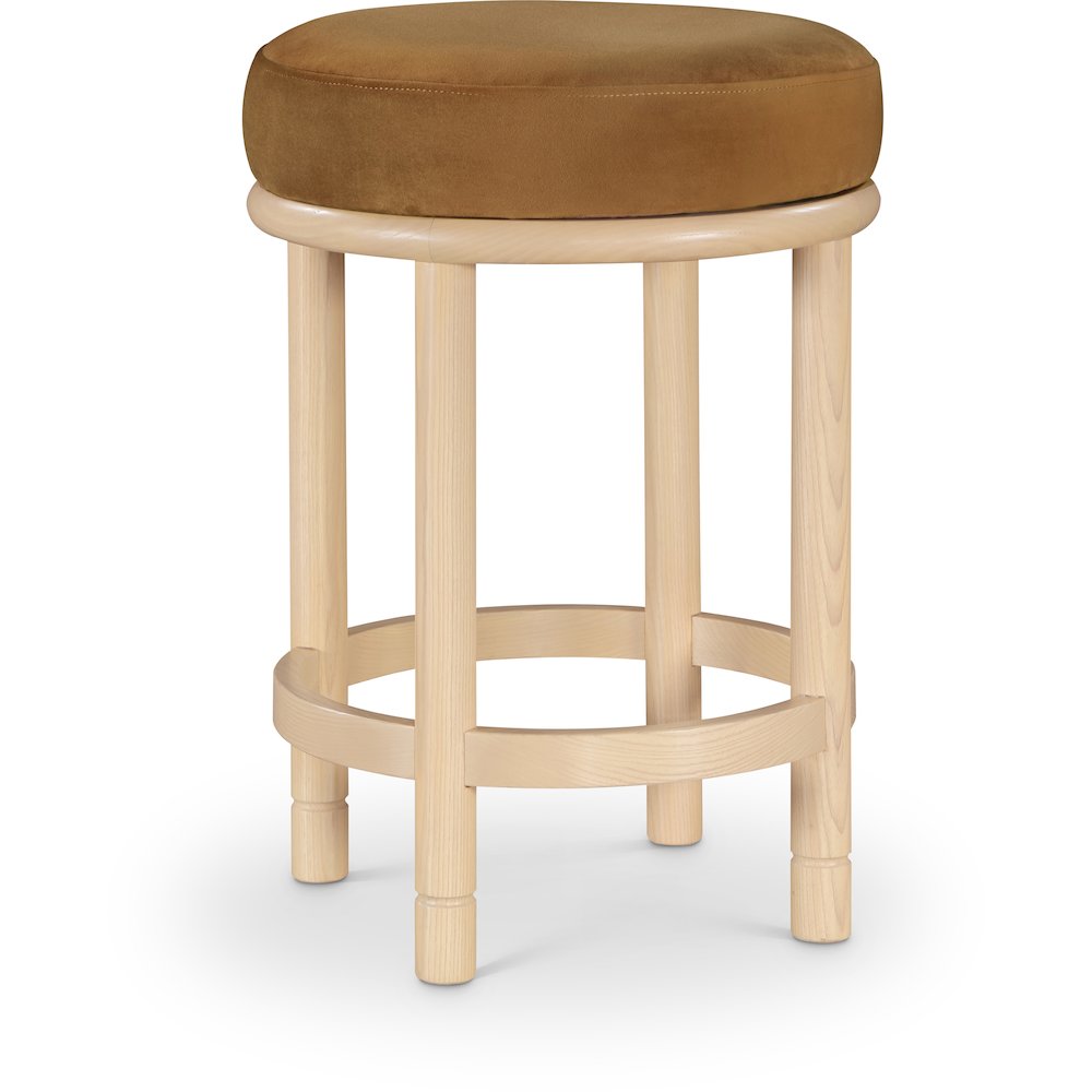 Monette Saddle Velvet Counter Stool. Picture 1