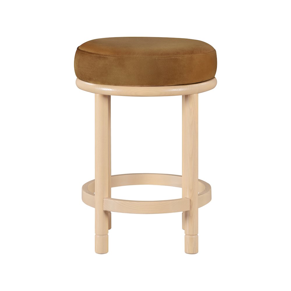 Monette Saddle Velvet Counter Stool. Picture 2