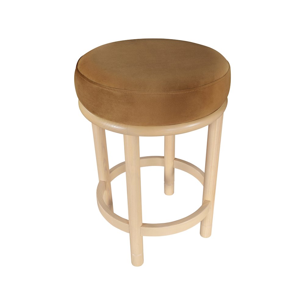 Monette Saddle Velvet Counter Stool. Picture 4