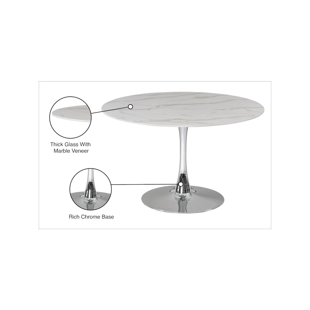 Holly Chrome Dining Table. Picture 4