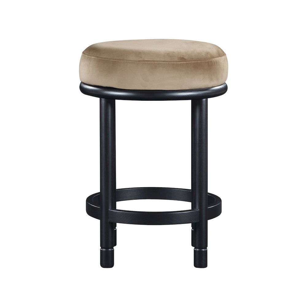 Monette Beige Velvet Counter Stool. Picture 2