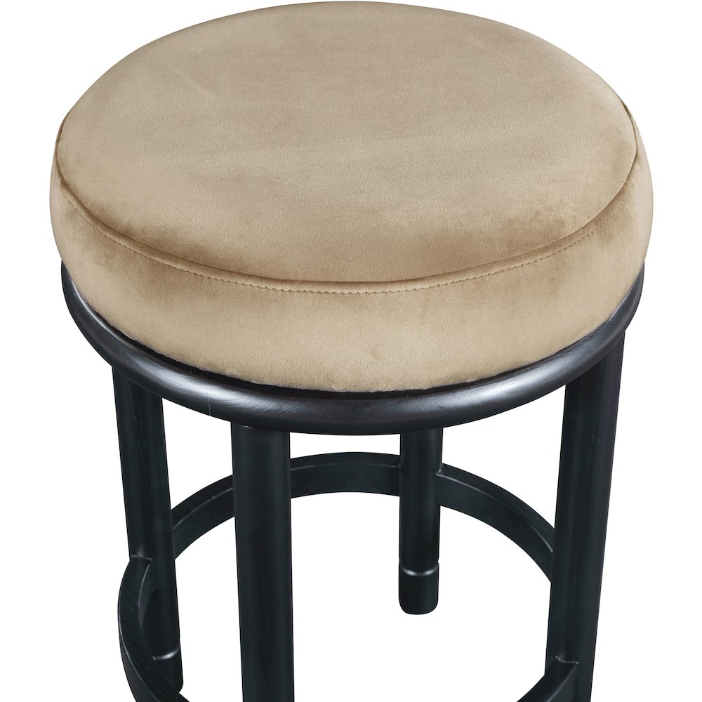 Monette Beige Velvet Counter Stool. Picture 3