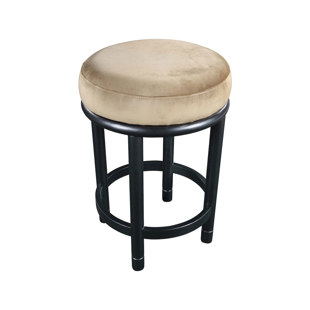 Monette Beige Velvet Counter Stool. Picture 4