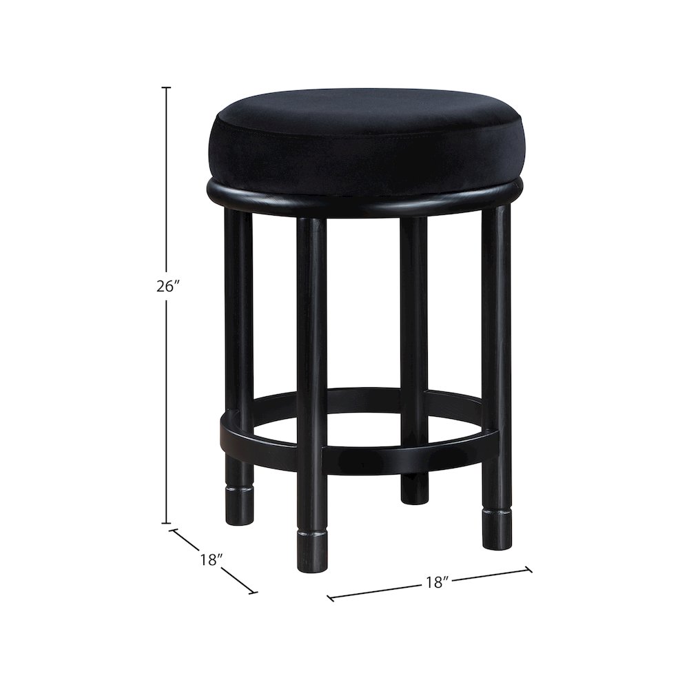 Monette Black Velvet Counter Stool. Picture 5