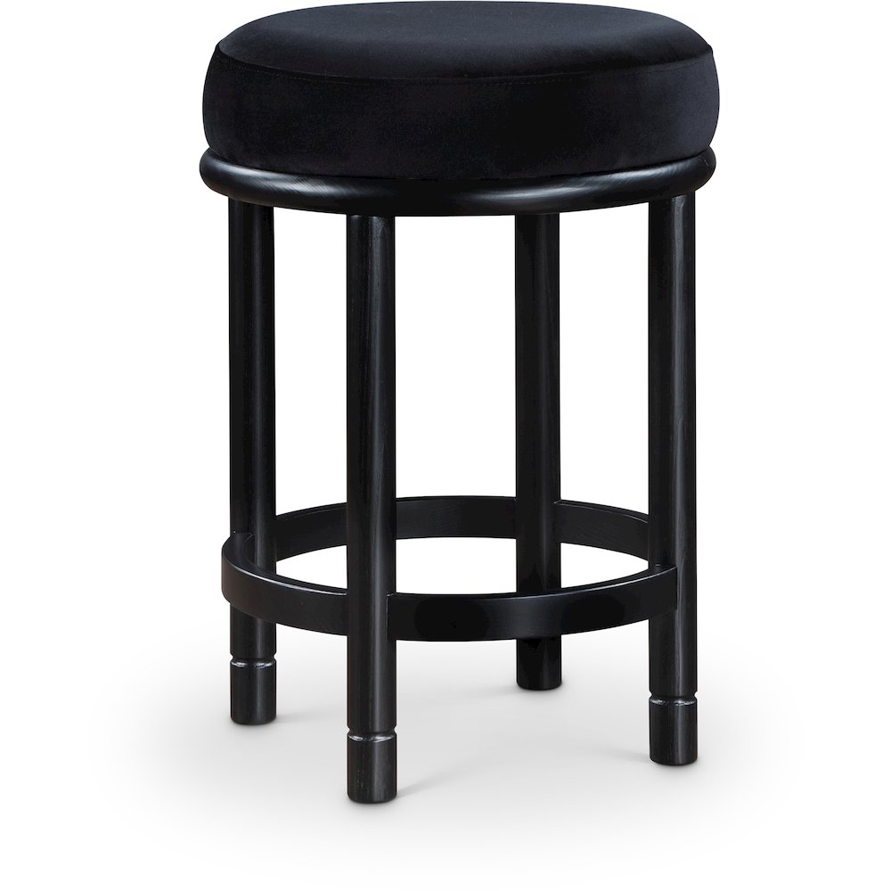 Monette Black Velvet Counter Stool. Picture 1