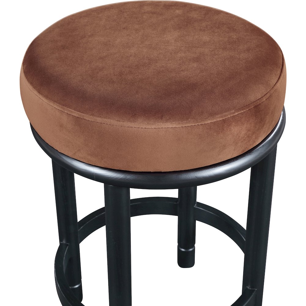 Monette Cognac Velvet Counter Stool. Picture 3