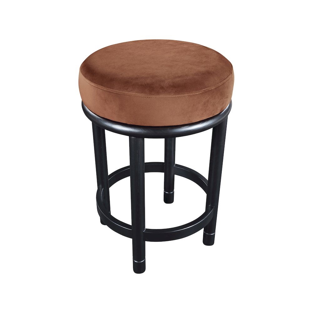 Monette Cognac Velvet Counter Stool. Picture 4