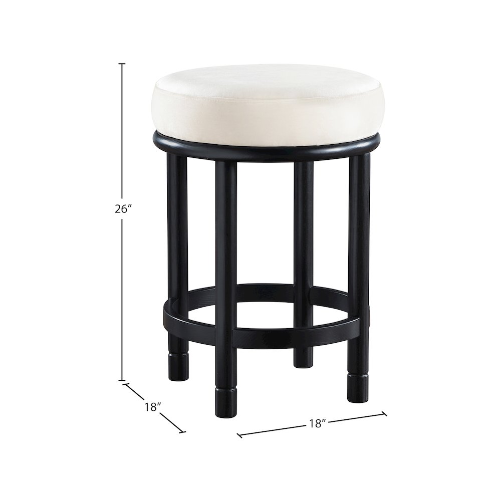 Monette Cream Velvet Counter Stool. Picture 5