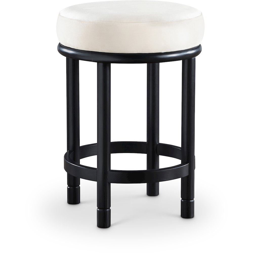 Monette Cream Velvet Counter Stool. Picture 1