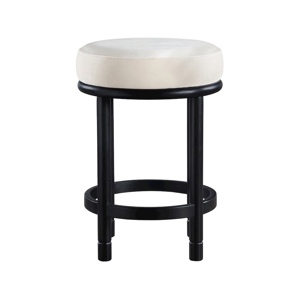 Monette Cream Velvet Counter Stool. Picture 2