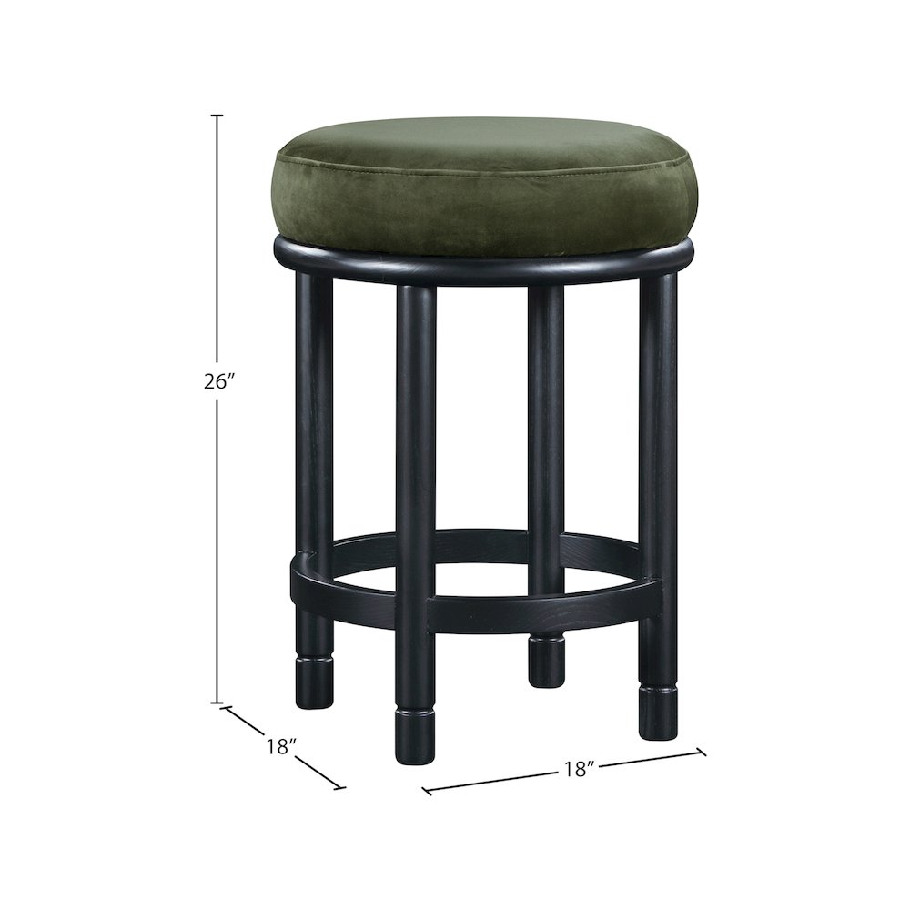 Monette Green Velvet Counter Stool. Picture 5