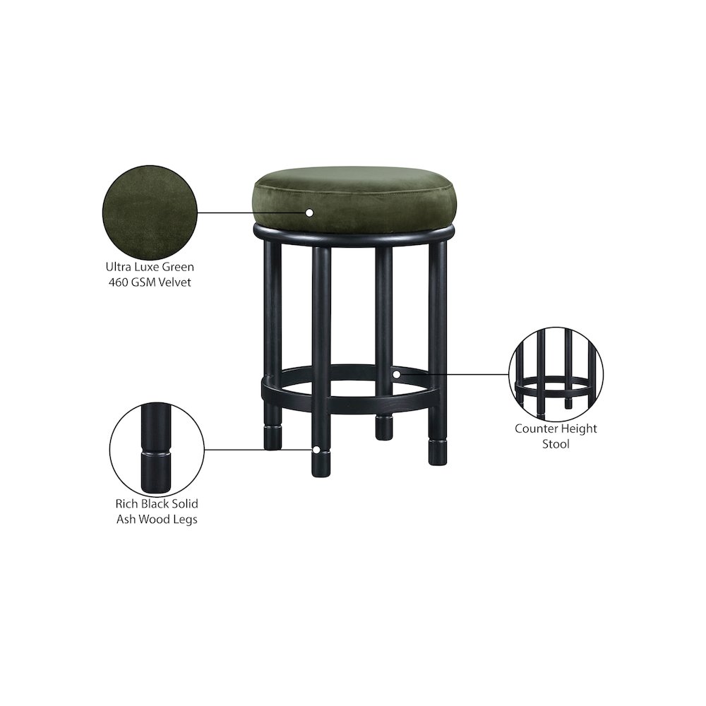 Monette Green Velvet Counter Stool. Picture 6