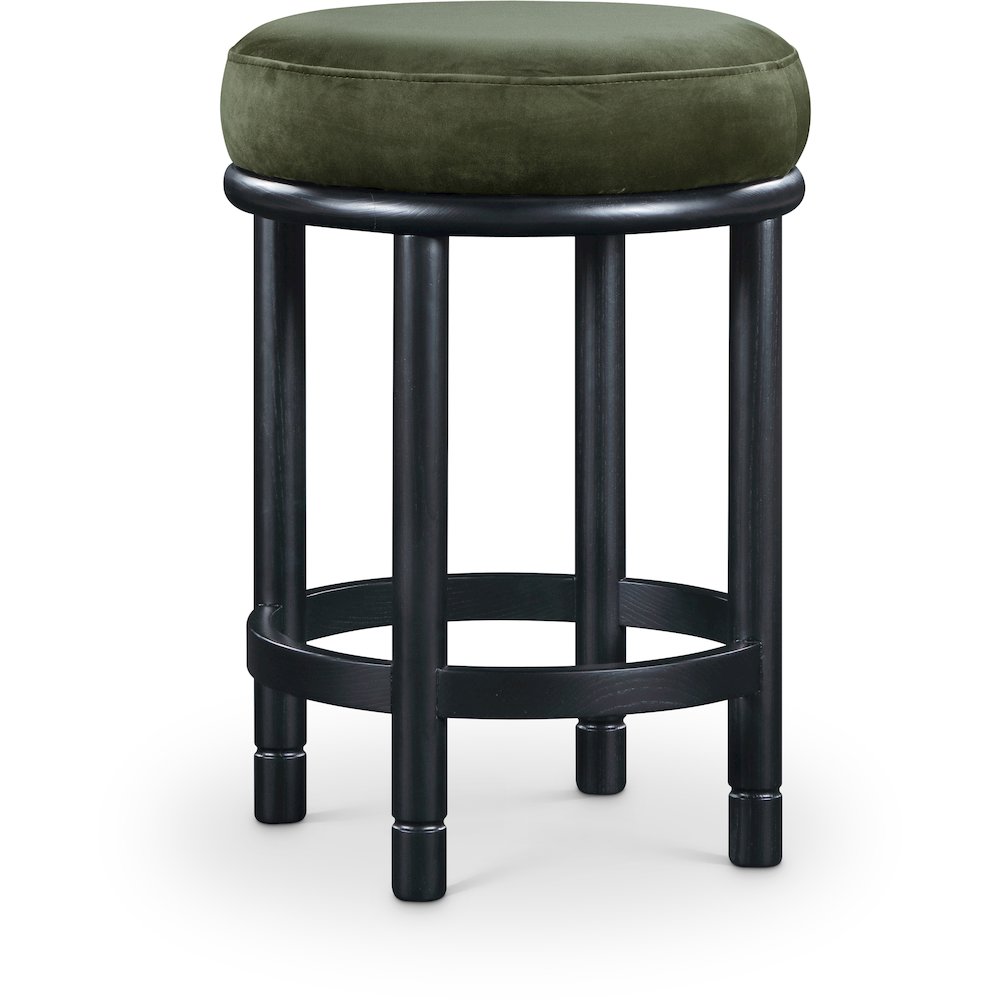 Monette Green Velvet Counter Stool. Picture 1