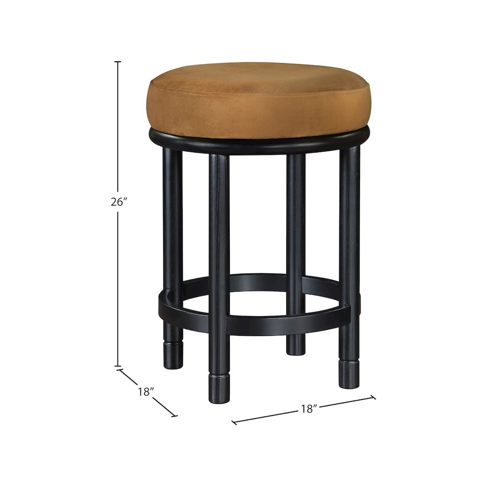 Monette Saddle Velvet Counter Stool. Picture 5