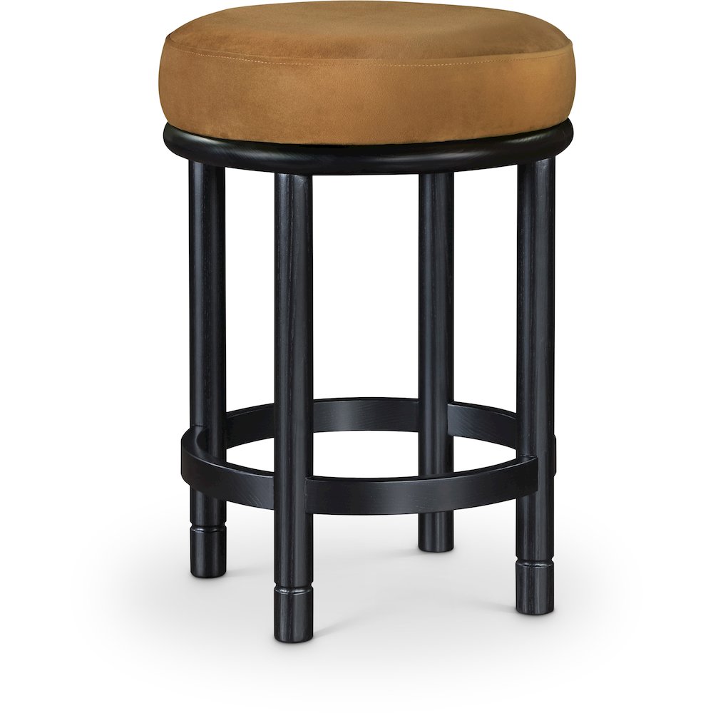 Monette Saddle Velvet Counter Stool. Picture 1
