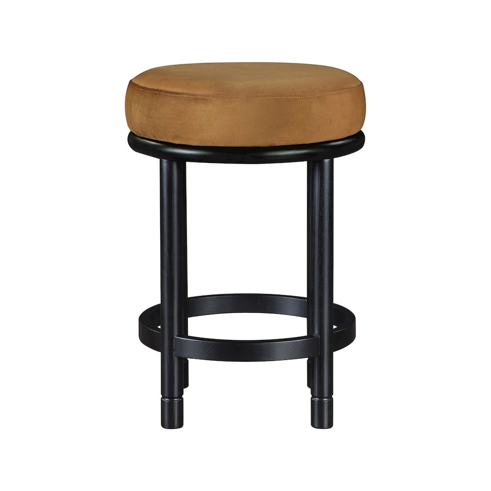 Monette Saddle Velvet Counter Stool. Picture 2