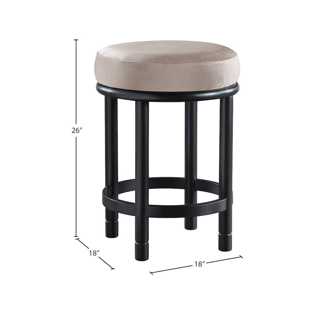 Monette Taupe Velvet Counter Stool. Picture 5