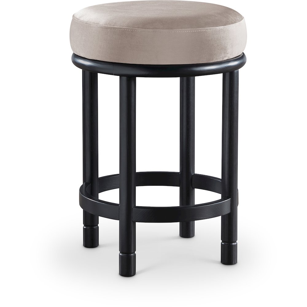 Monette Taupe Velvet Counter Stool. Picture 1