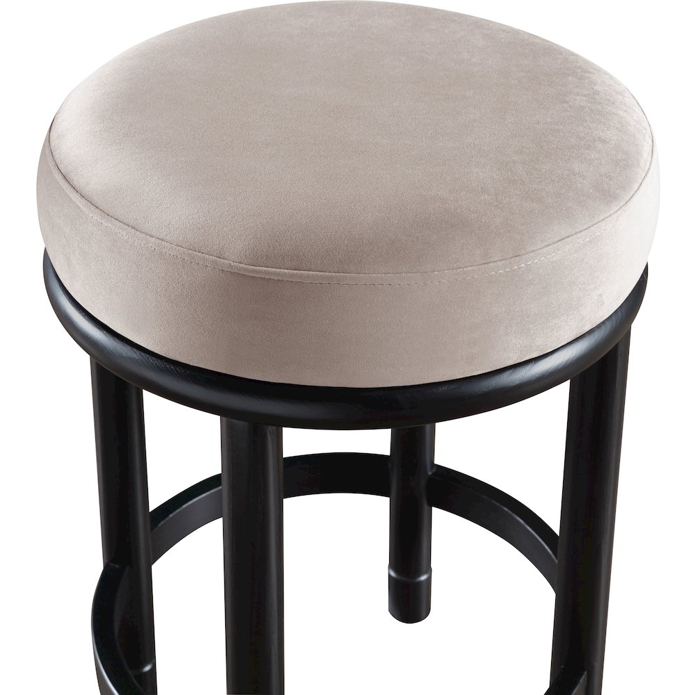 Monette Taupe Velvet Counter Stool. Picture 3