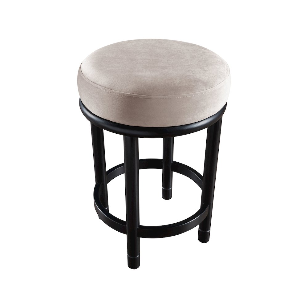 Monette Taupe Velvet Counter Stool. Picture 4