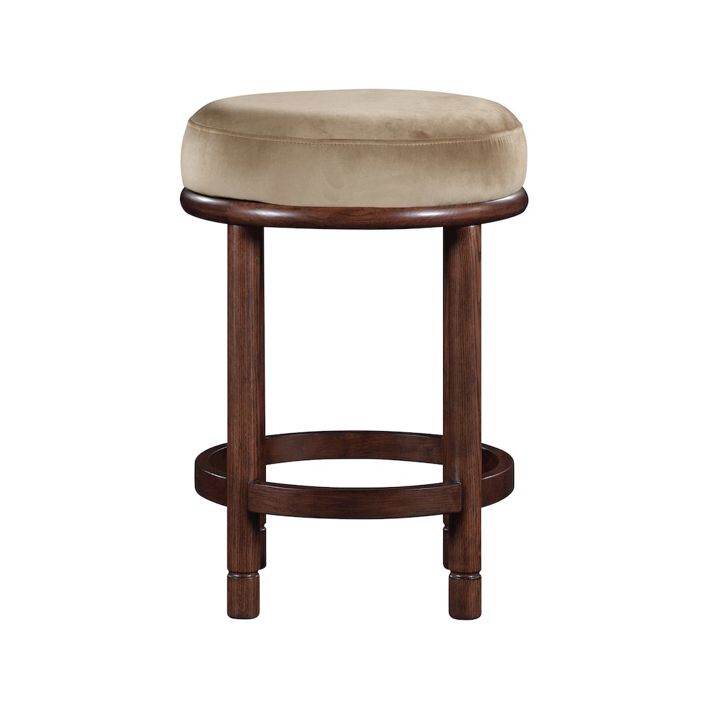 Monette Beige Velvet Counter Stool. Picture 2