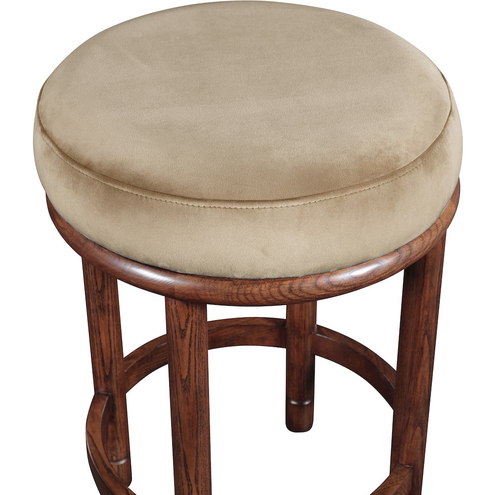 Monette Beige Velvet Counter Stool. Picture 3