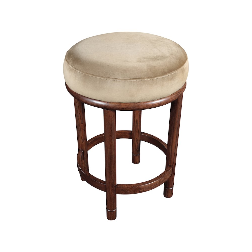 Monette Beige Velvet Counter Stool. Picture 4