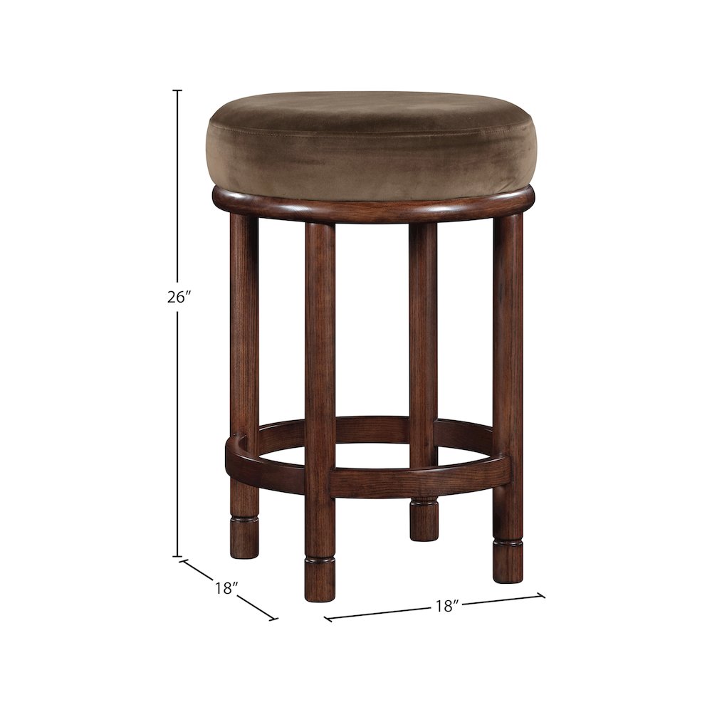 Monette Brown Velvet Counter Stool. Picture 5