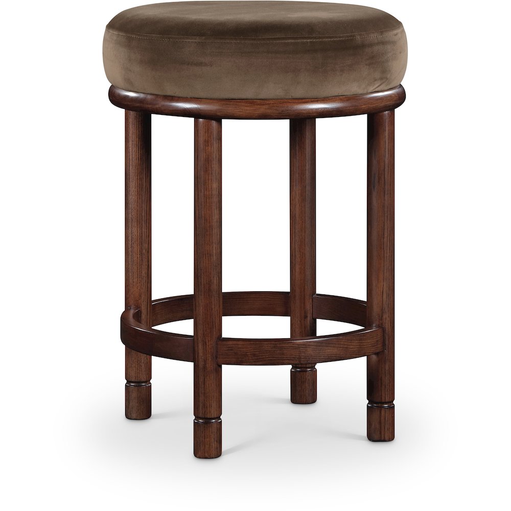 Monette Brown Velvet Counter Stool. Picture 1