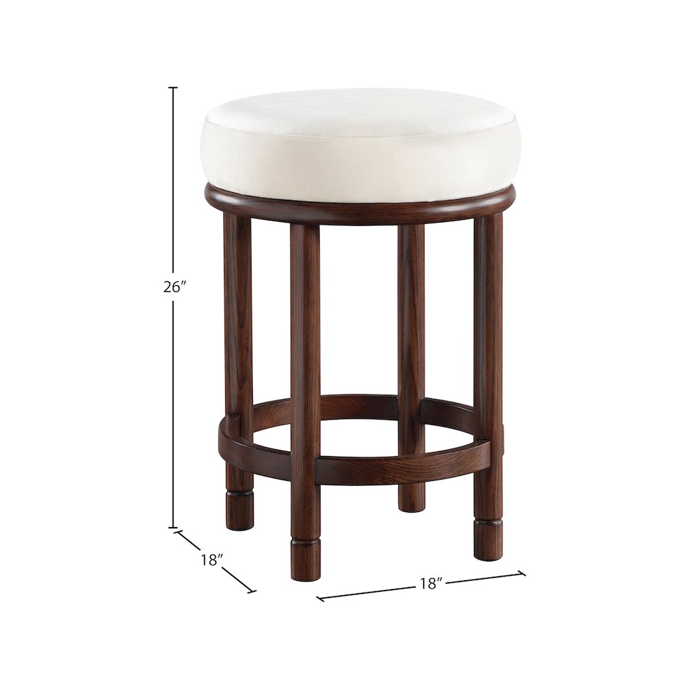 Monette Cream Velvet Counter Stool. Picture 5