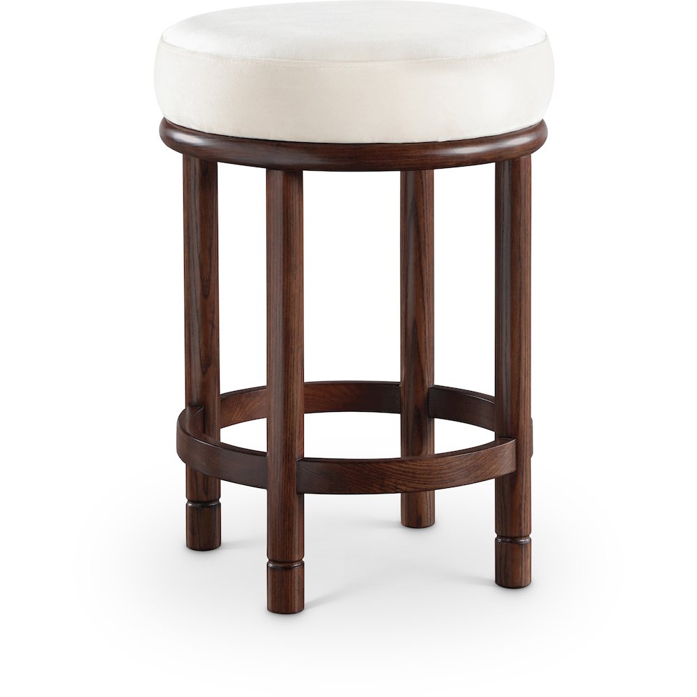 Monette Cream Velvet Counter Stool. Picture 1