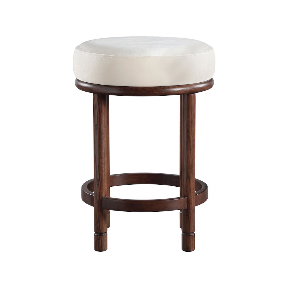 Monette Cream Velvet Counter Stool. Picture 2