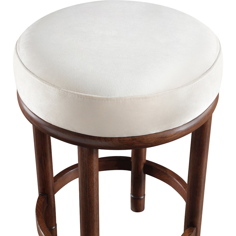 Monette Cream Velvet Counter Stool. Picture 3