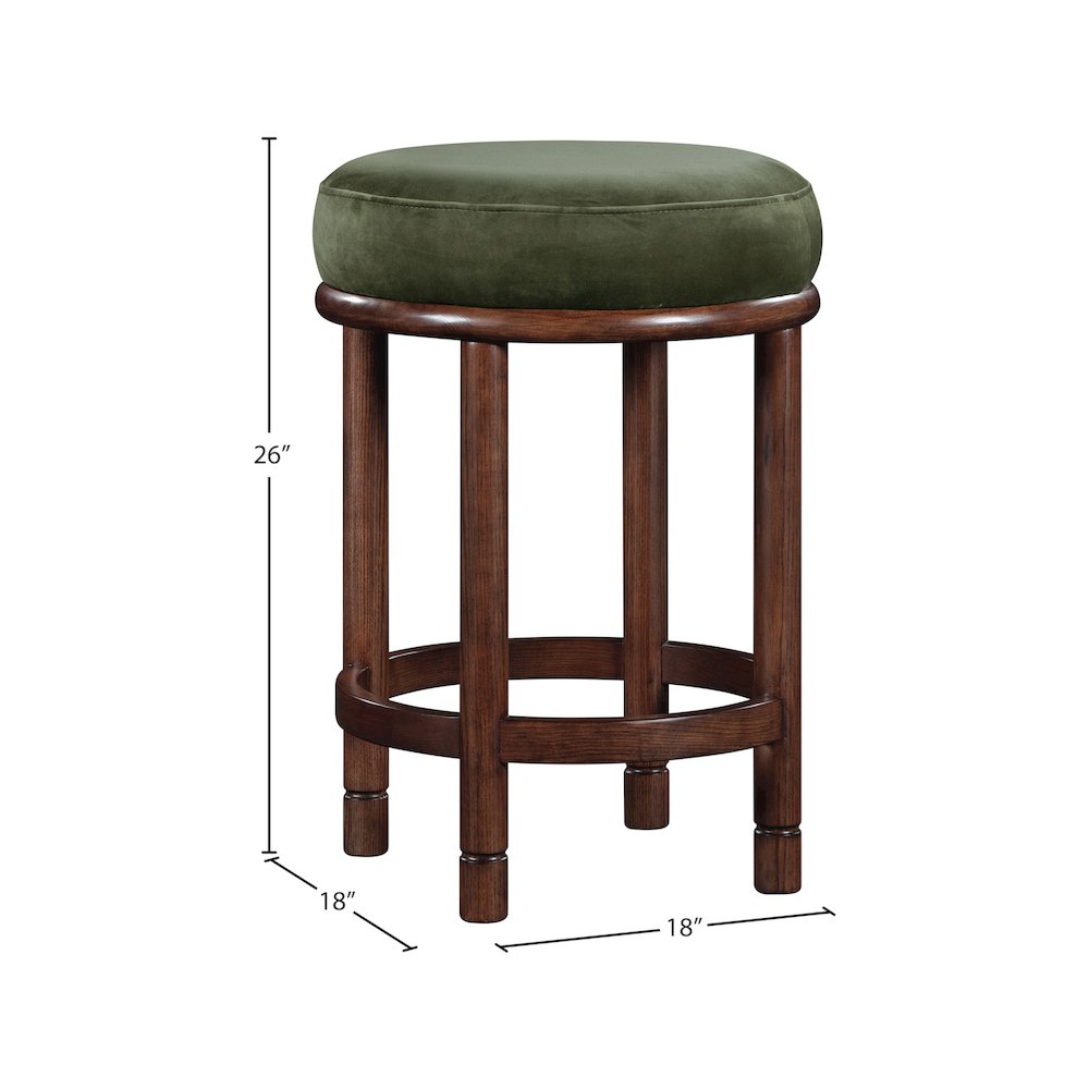 Monette Green Velvet Counter Stool. Picture 5