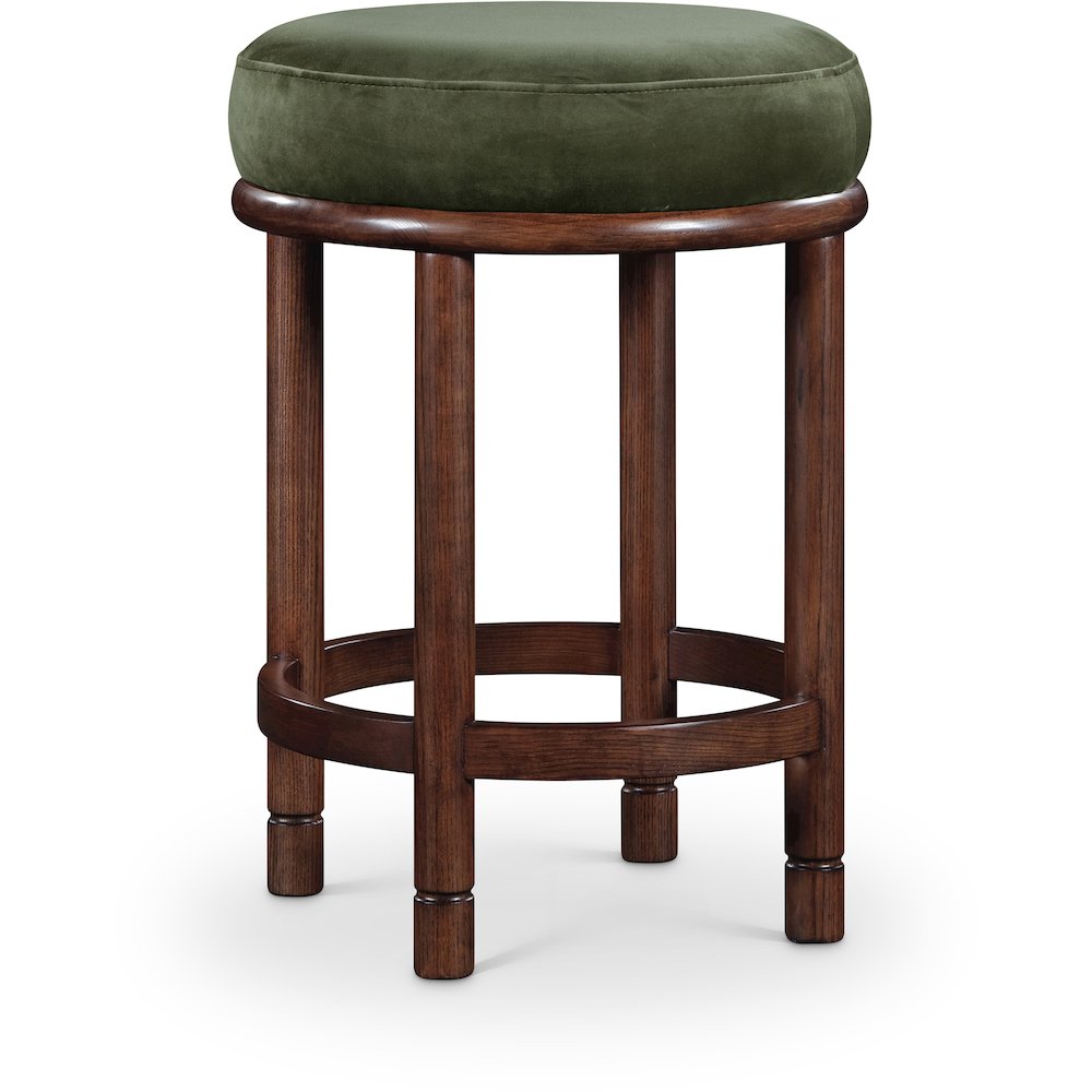 Monette Green Velvet Counter Stool. Picture 1
