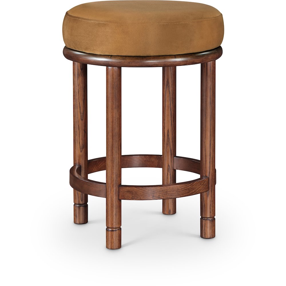Monette Saddle Velvet Counter Stool. Picture 1