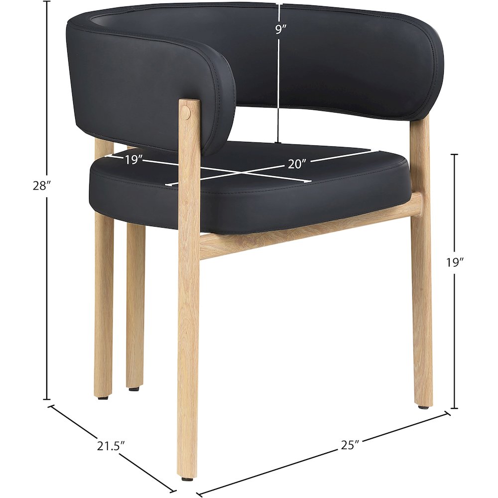 Gideon Black Vegan Leather Dining Chair, Set of 2. Picture 7