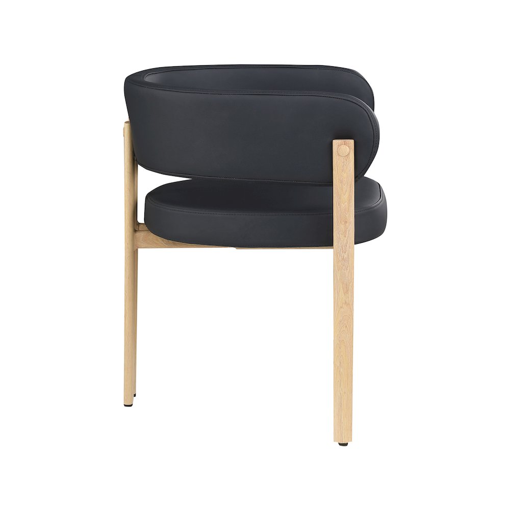 Gideon Black Vegan Leather Dining Chair, Set of 2. Picture 4