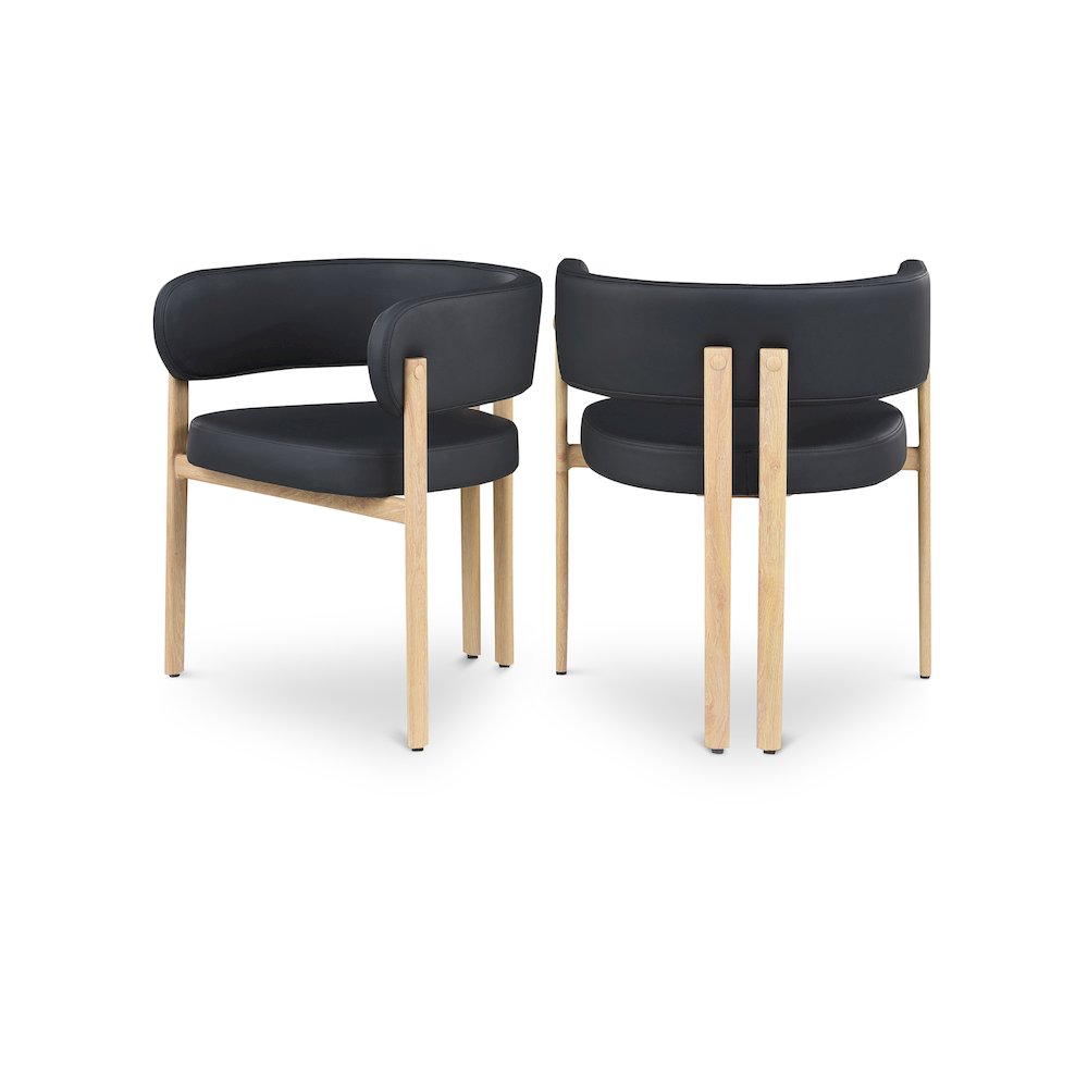 Gideon Black Vegan Leather Dining Chair, Set of 2. Picture 1