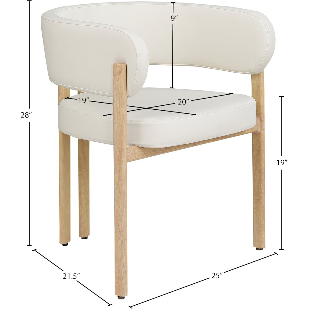 Gideon Cream Vegan Leather Dining Chair, Set of 2. Picture 7