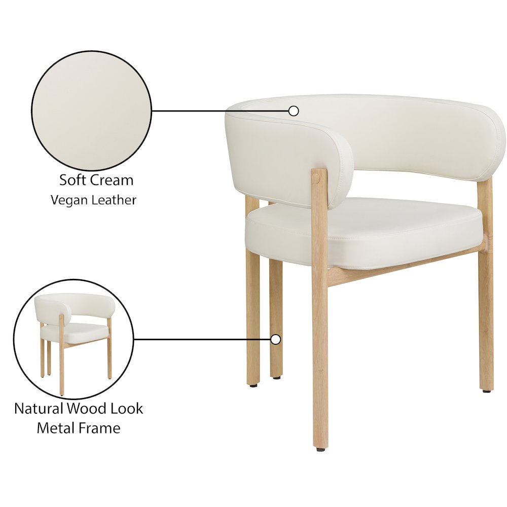 Gideon Cream Vegan Leather Dining Chair, Set of 2. Picture 8