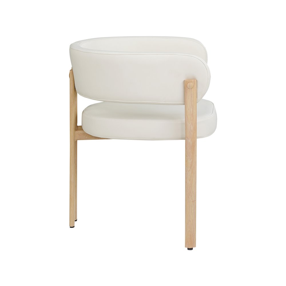 Gideon Cream Vegan Leather Dining Chair, Set of 2. Picture 4