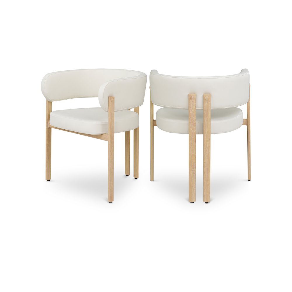 Gideon Cream Vegan Leather Dining Chair, Set of 2. Picture 1